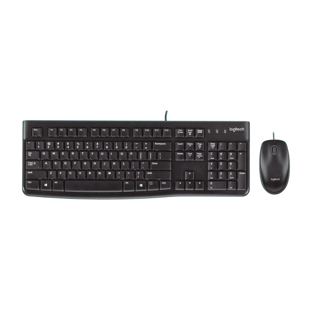 TECLADO Y MOUSE LOGITECH MK120 INGLES USB ALABRICO BLACK 920-002565