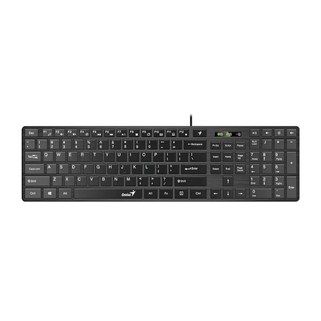 TECLADO GENIUS SLIMSTAR 126 MEMBRANA ALAMBRICO ESPAÑOL 31310017401 NEGRO