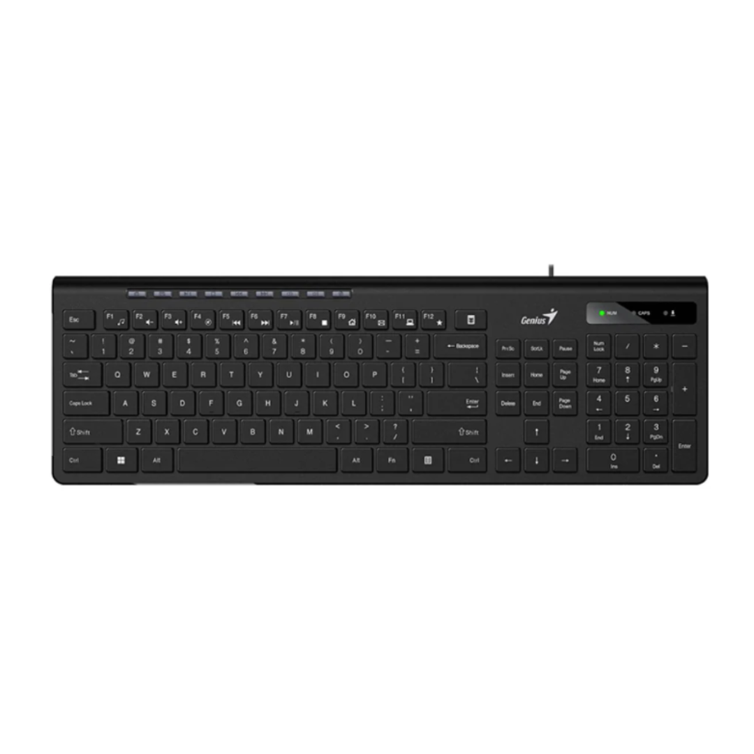 TECLADO GENIUS SLIMSTAR 230II MEMBRANA ALAMBRICO ESPAÑOL 31310048401 NEGRO