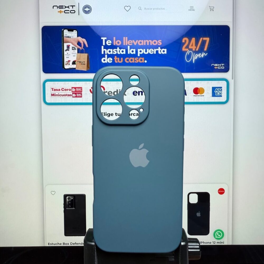 Estuche Silicon Iphone 16 Pro Azul Teal