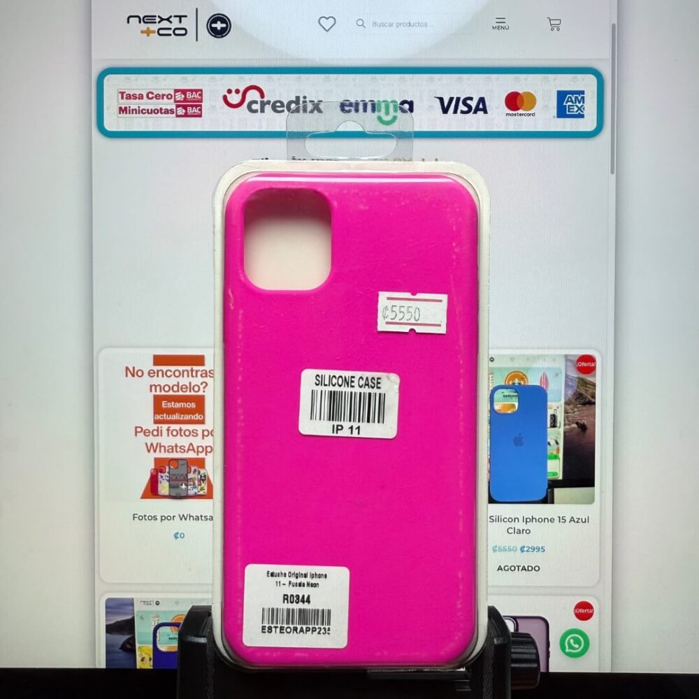 Estuche Silicon Iphone 11 Fucsia Neon
