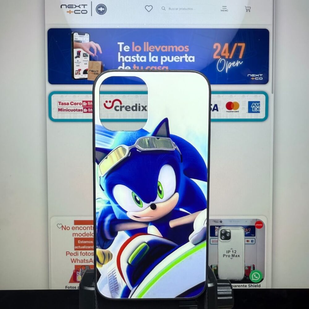Estuche Iphone 12 mini Glass Diseño Sonic