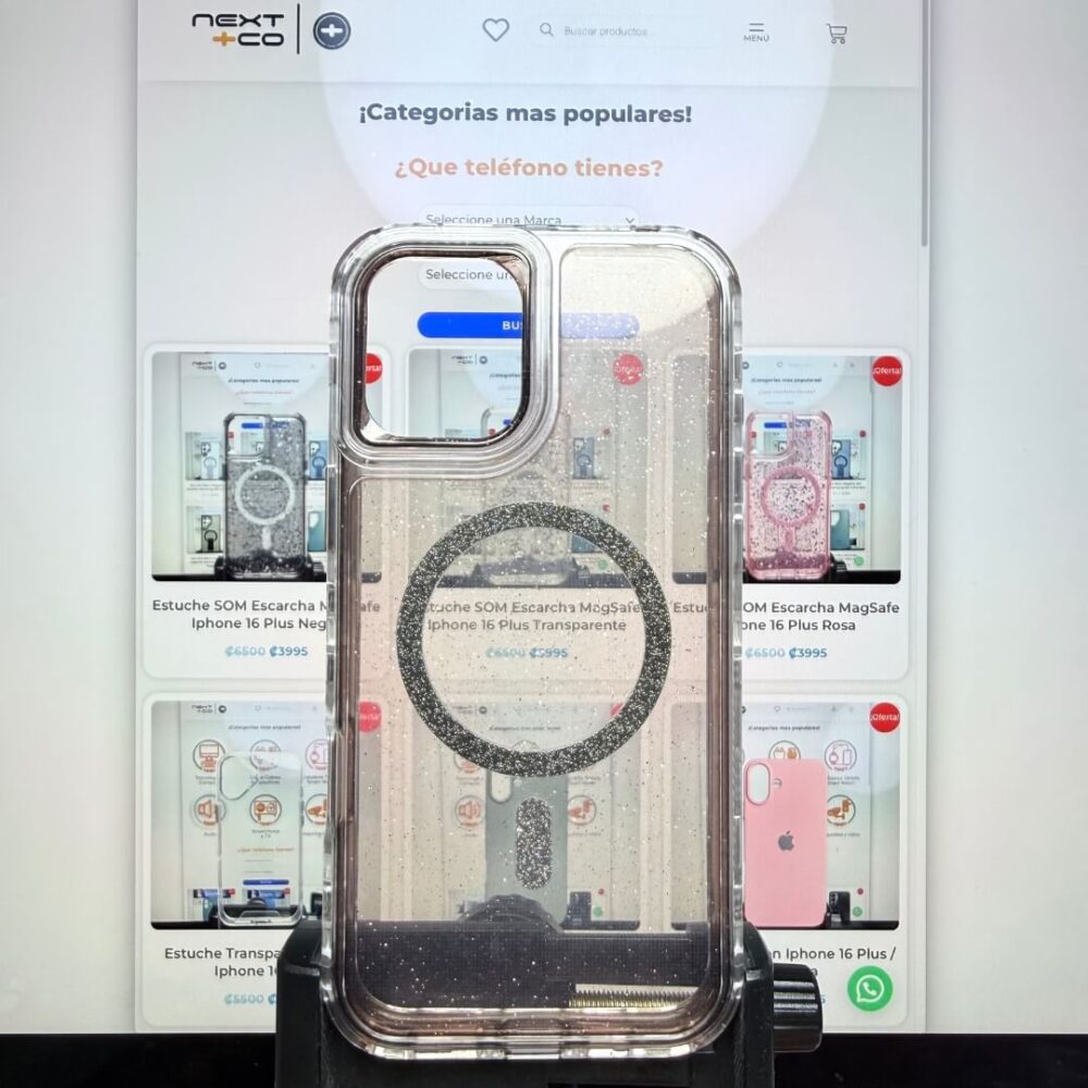 Estuche SP Escarcha MagSafe Iphone 16 Plus/Max Cafe