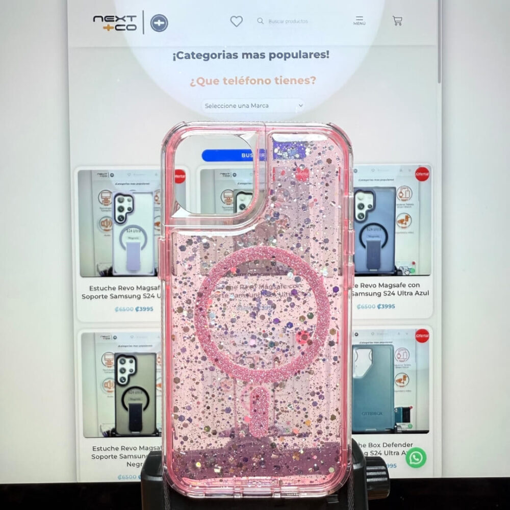 Estuche SOM Escarcha MagSafe Iphone 13/14 Rosa