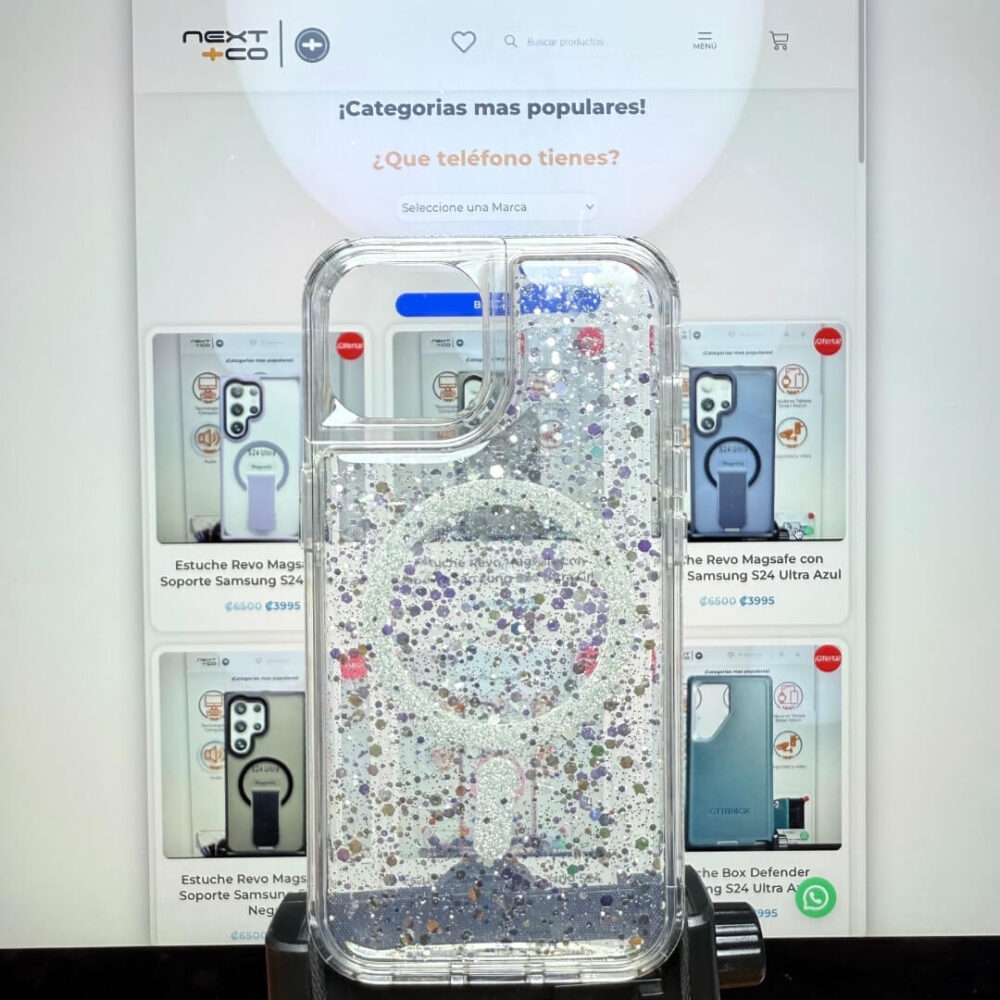 Estuche SOM Escarcha MagSafe Iphone 15 Plus Transparente