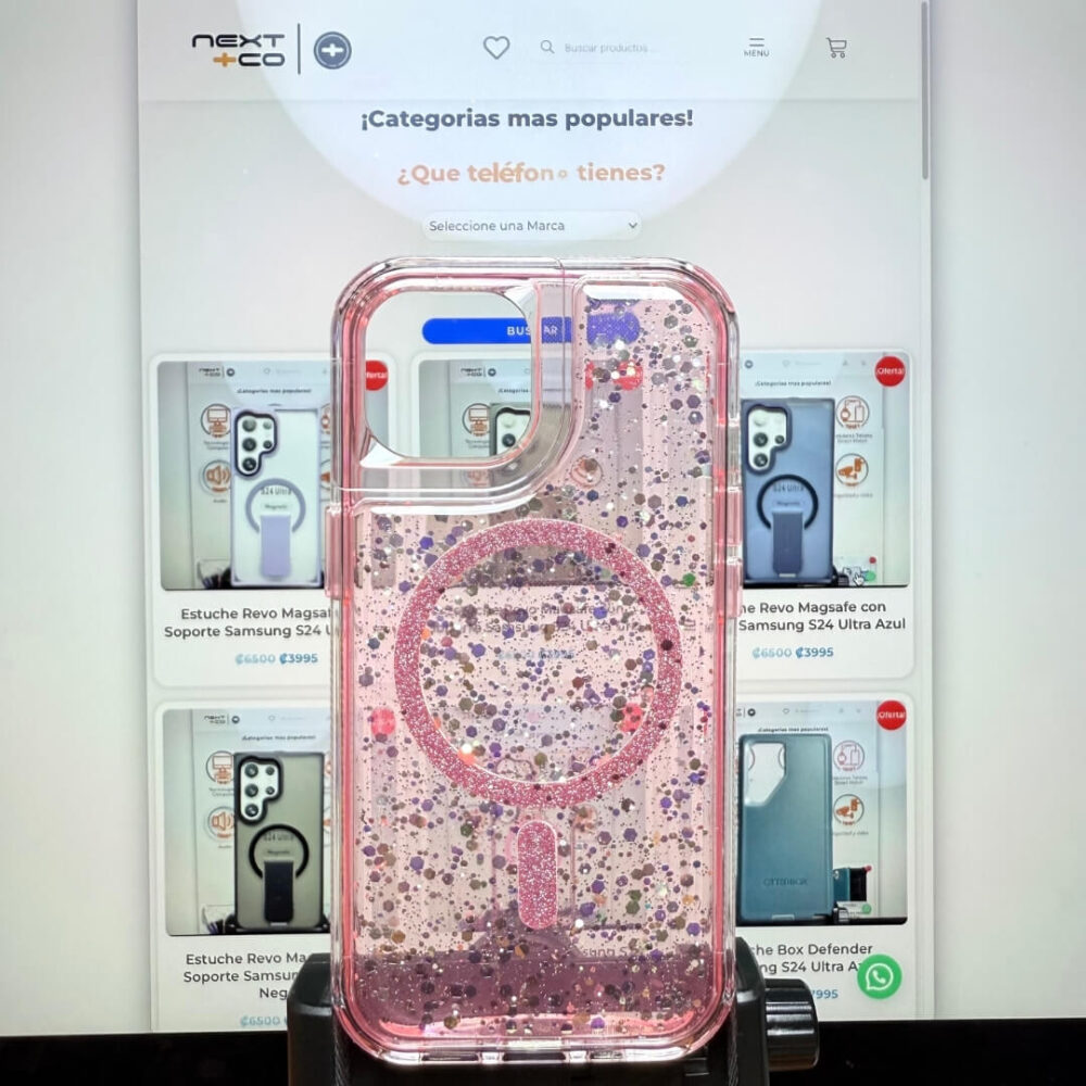 Estuche SOM Escarcha MagSafe Iphone 16e Rosa