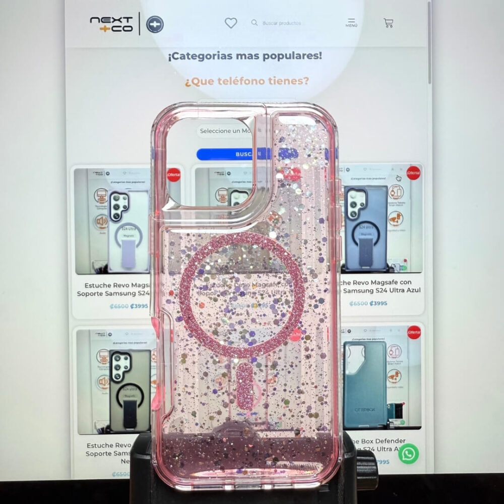 Estuche SOM Escarcha MagSafe Iphone 16 Pro Rosa