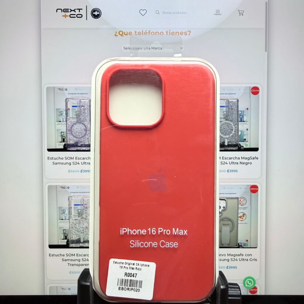 Estuche Silicon Iphone 16 Pro Max Rojo