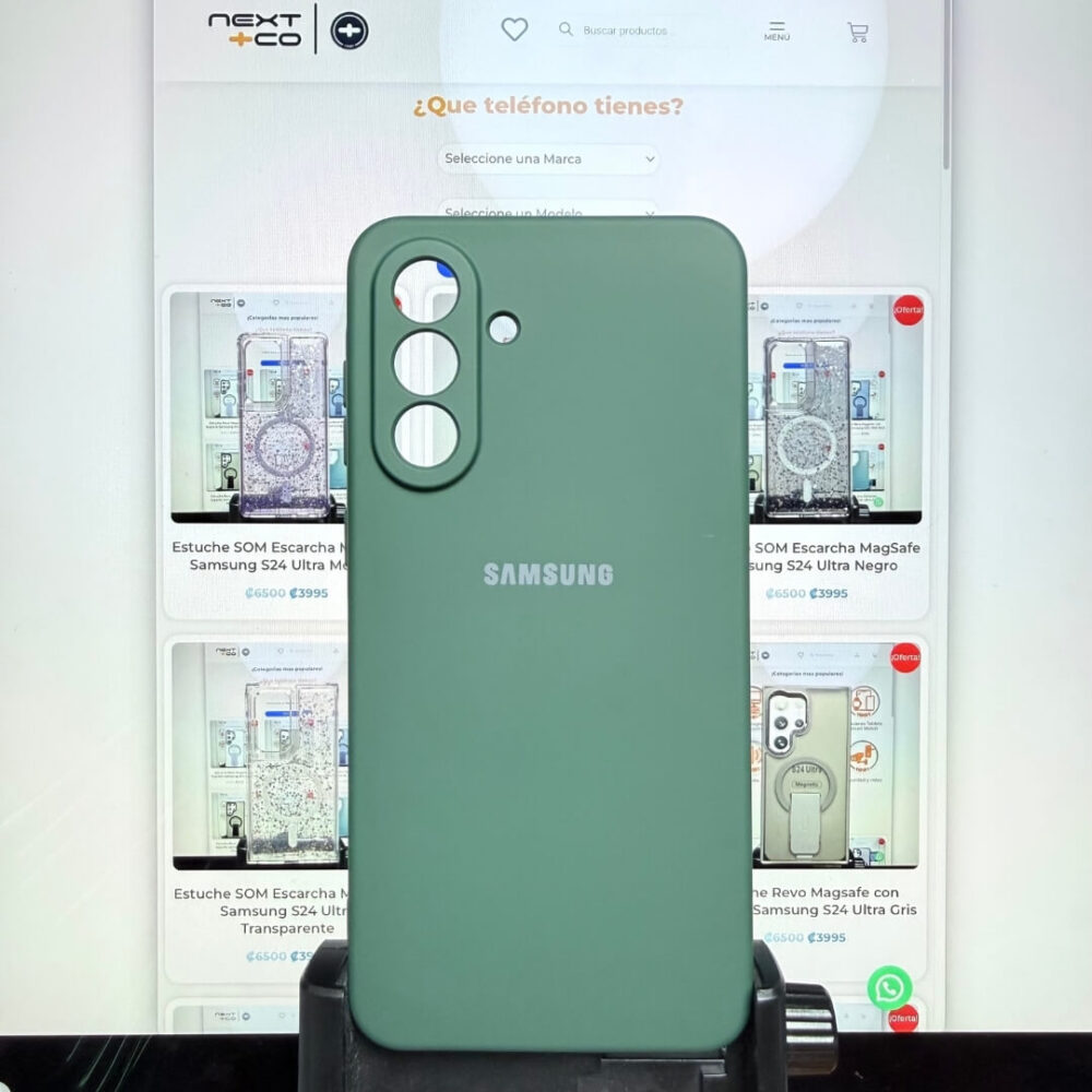 Estuche Silicon Samsung A56 Verde Oscuro