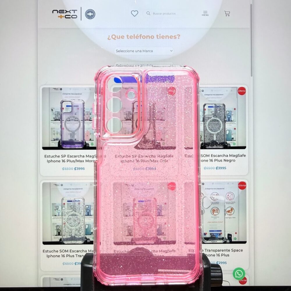 Estuche Escarcha 3 en 1 Samsung A16 Rosa