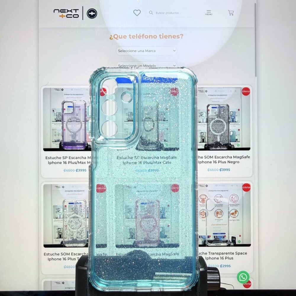 Estuche Escarcha 3 en 1 Samsung A16 Turquesa