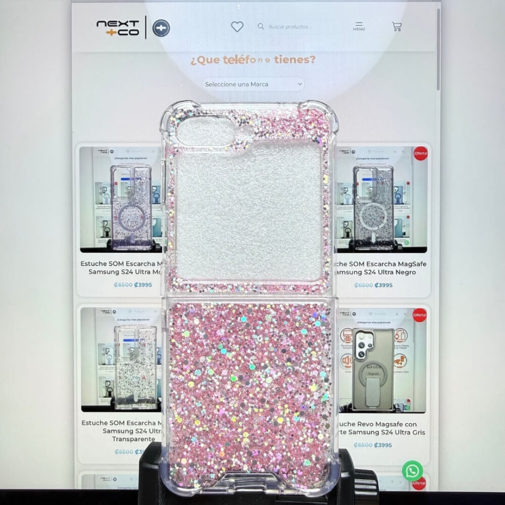 Estuche Escarcha Samsung Z Flip 6 / Z Flip 5 Rosa