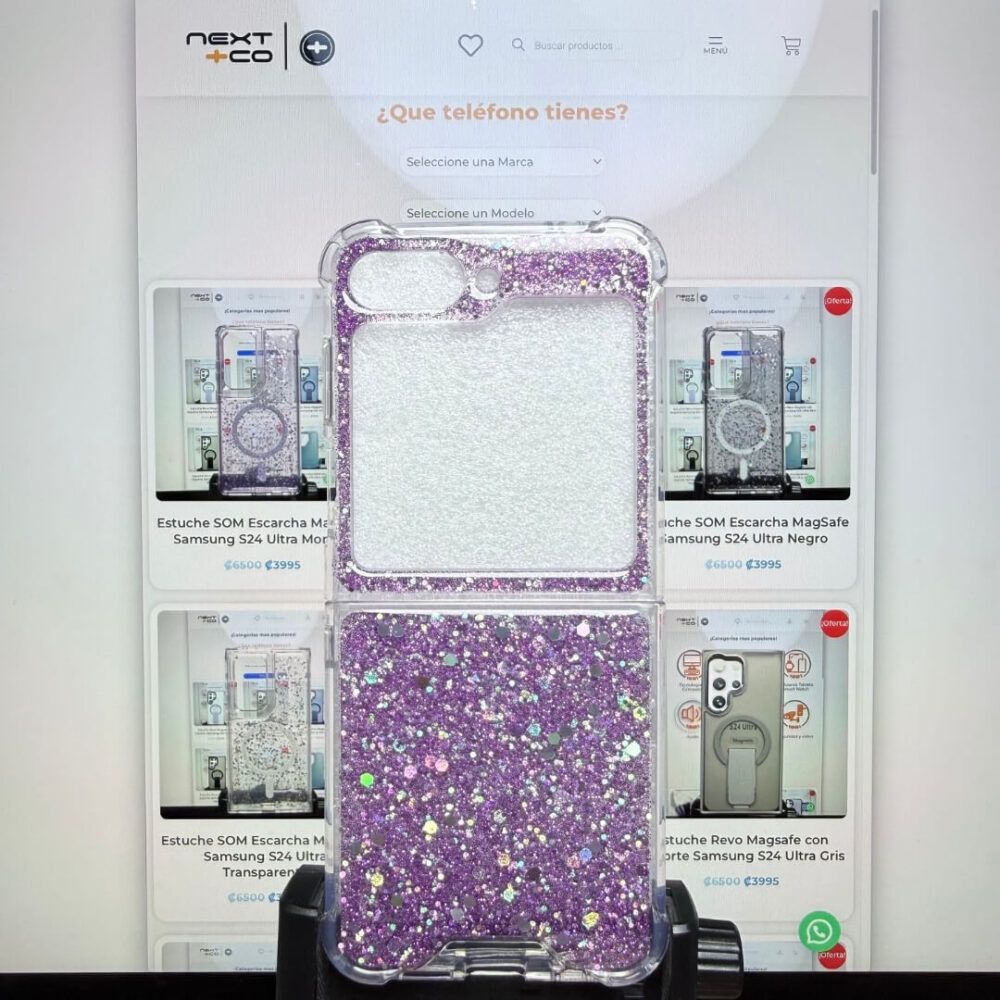 Estuche Escarcha Samsung Z Flip 6 / Z Flip 5 Morado