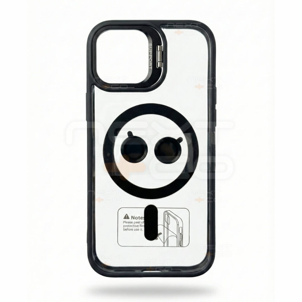 Estuche Support Magsafe con lentes Iphone 15 Negro