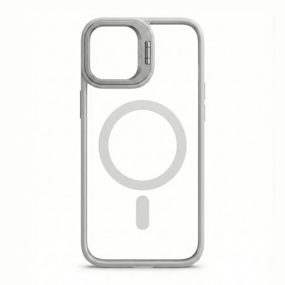 Estuche Support Magsafe con lentes Iphone 13/14 Gris