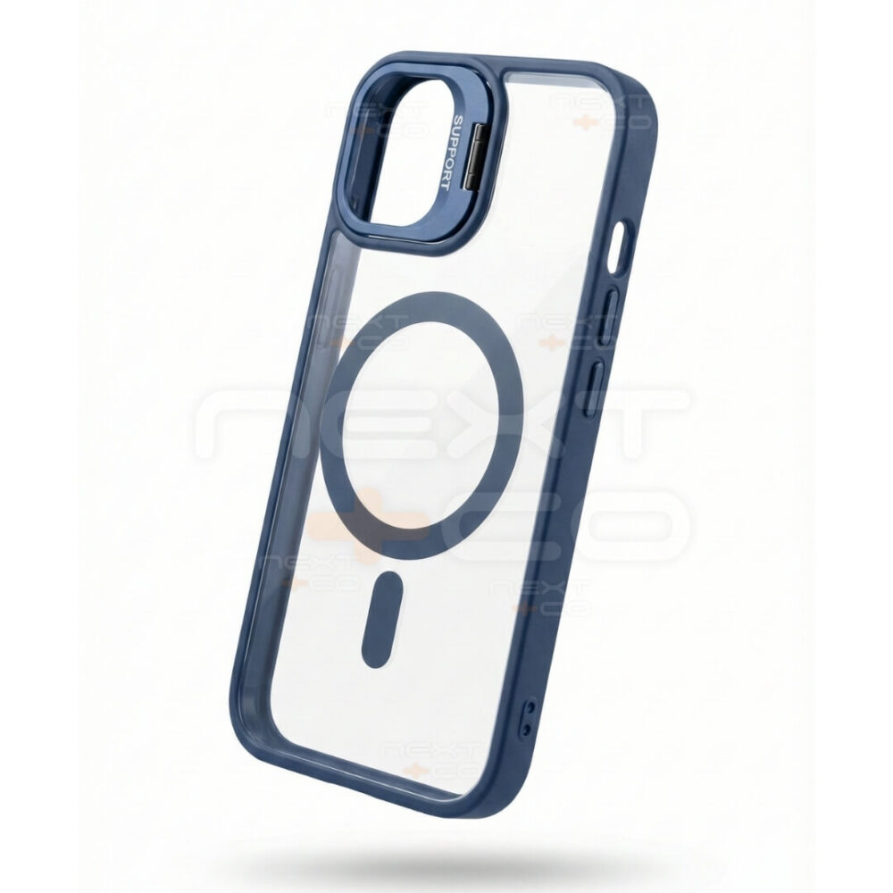 Estuche Support Magsafe con lentes Iphone 13/14 Azul