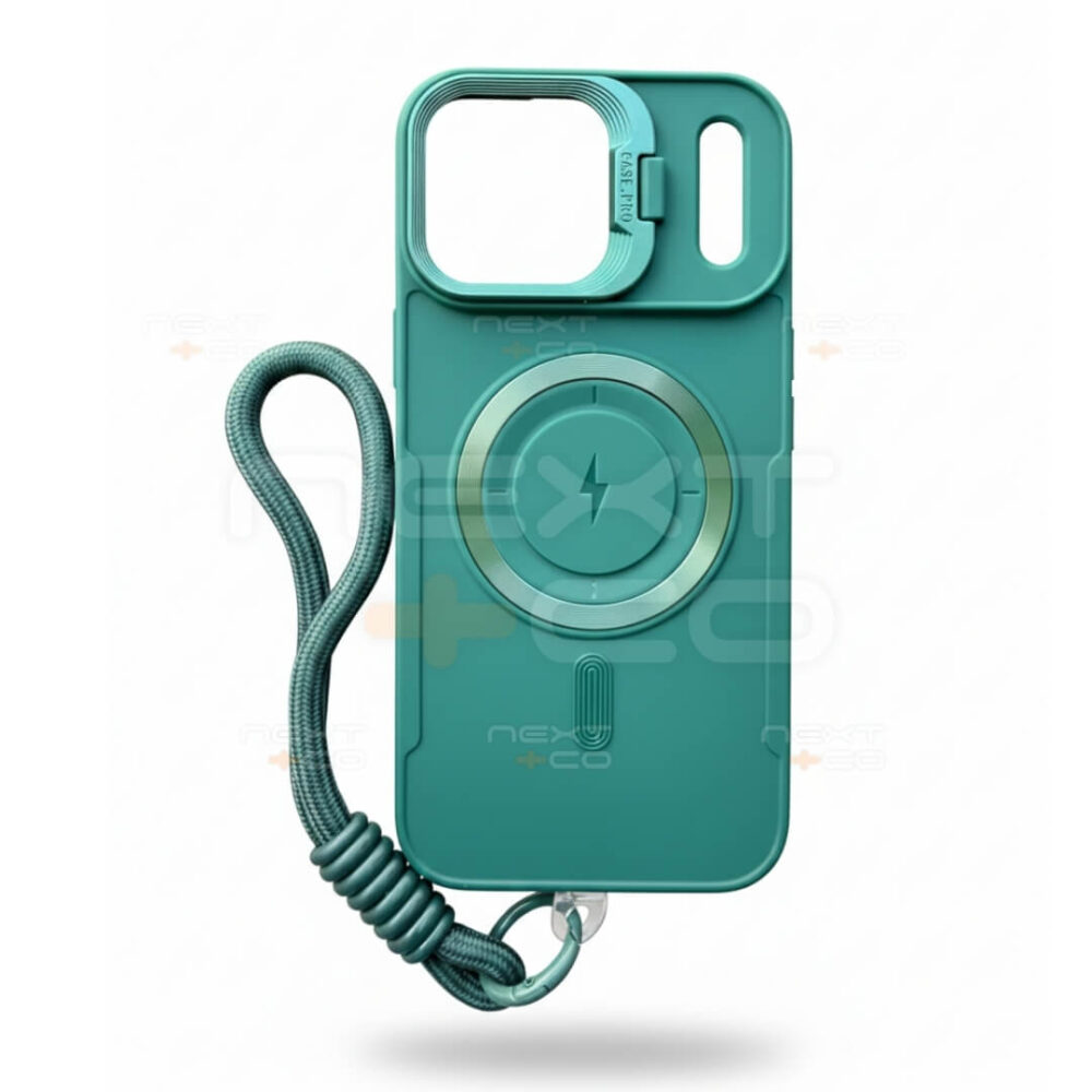 Estuche Silicon con MagSafe con Soporte Iphone 17 Pro Max Verde