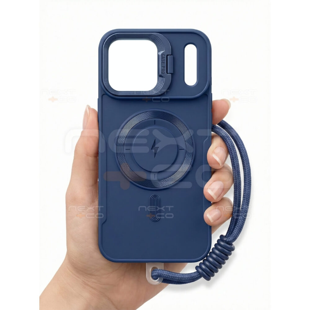 Estuche Silicon con MagSafe con Soporte Iphone 17 Pro Max Azul