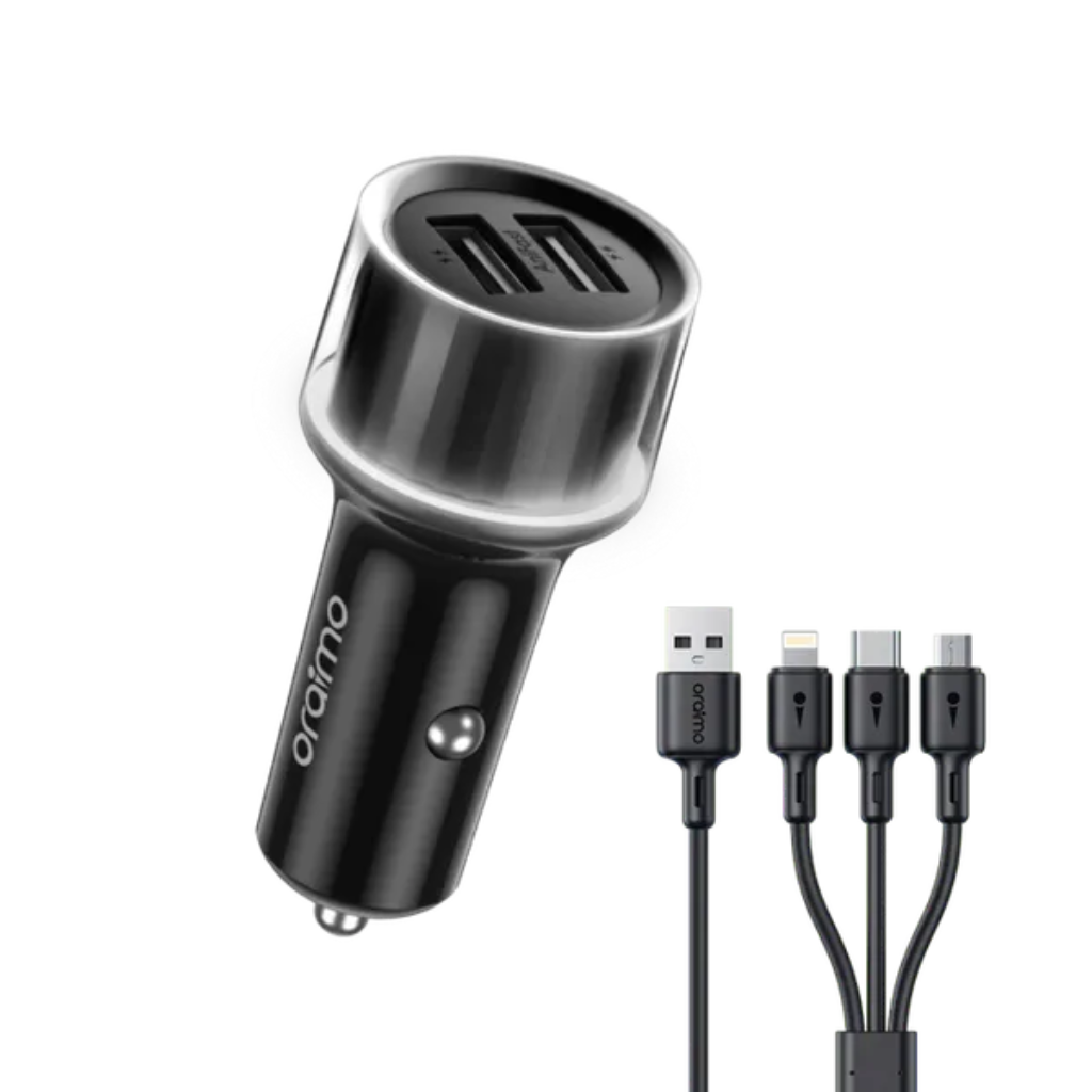 Cargador Oraimo Highway 15 15.5W Con Cable 3 En 1 OCC-1152D+X93 Negro