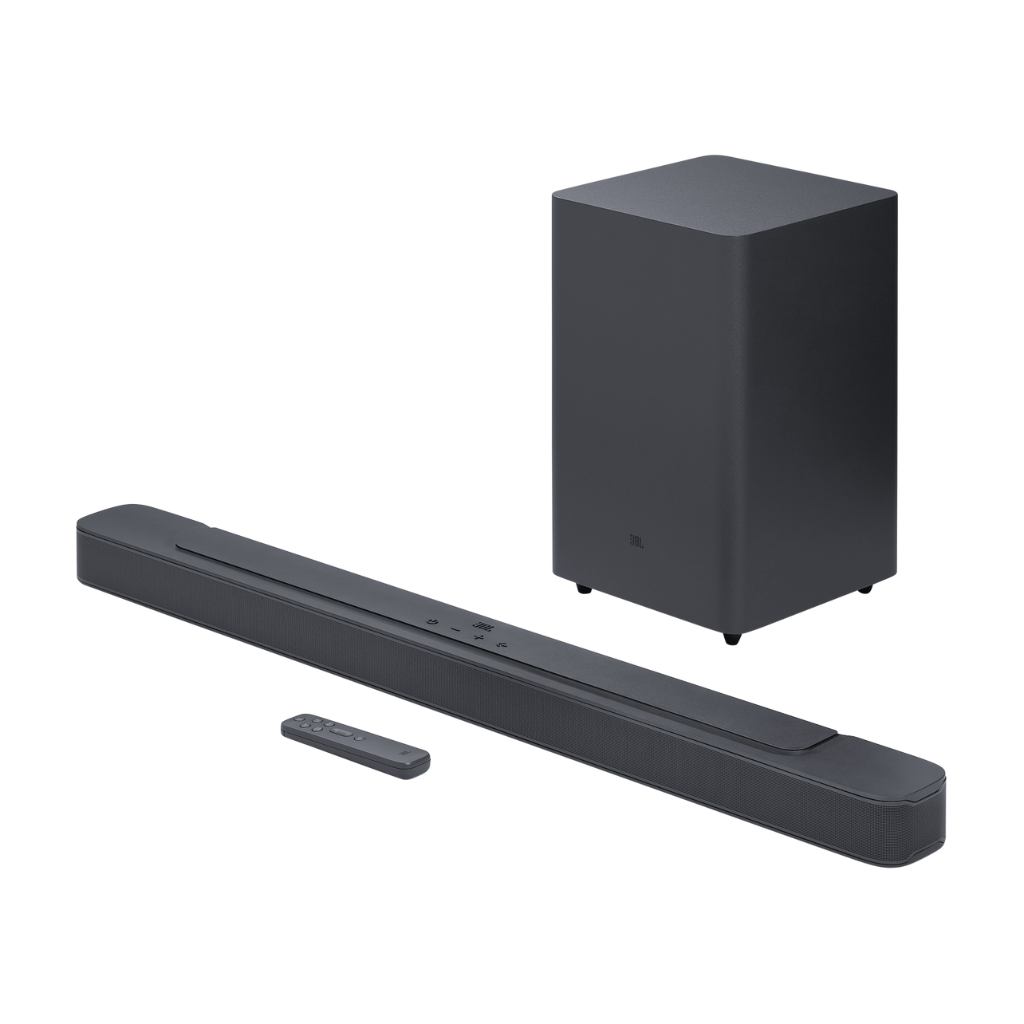 Barra De Sonido JBL Bar 2.1 Deep Bass 300W HDMI Cable Optico y Bluetooth Con Subwoofer Inalambrico Negro